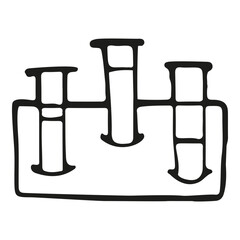 Laboratory tubes for experiments vector doodle illustration chemistry biology analyze medical tests reactions