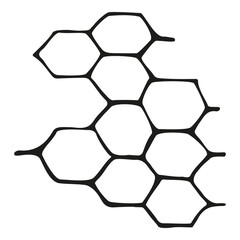 Chemical element hand drawing vector doodle illustration molecular structure, connections, molecule