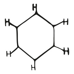 Chemical element hand drawing vector doodle illustration molecular structure, connections, molecule