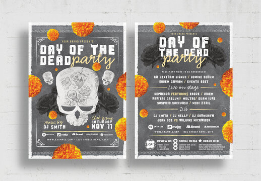 Day of the Dead Party Flyer Layout