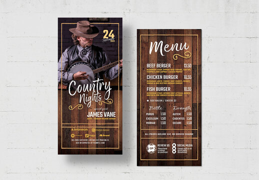 Country Western Rodeo DL Card Flyer Layout