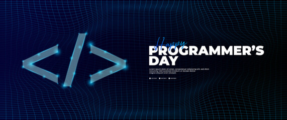 happy programmers day banner in modern style