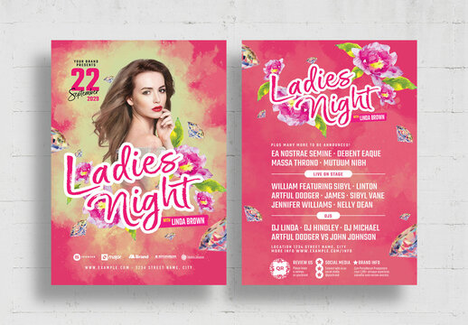 Pink Ladies Night Flyer Layout