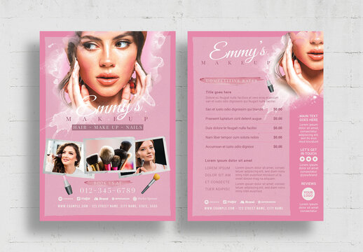 Makeup Artist Beauty Salon Flyer Poster Layout
