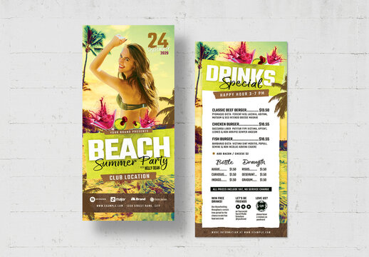 Summer Beach Club DL Card Layout