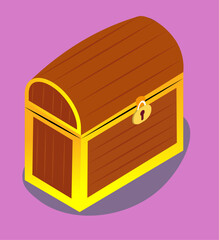 Vector ancient treasure chest 