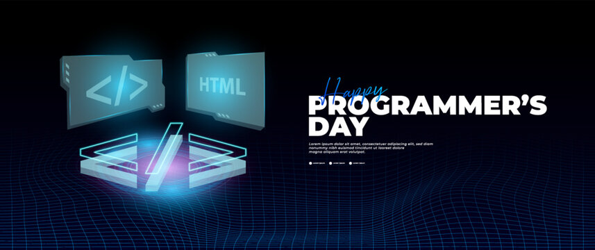 happy programmers day banner in modern style