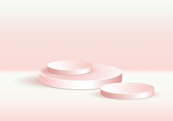 minimal pastel pink 3d background podium with pink background . rendering with podium. 3d background .presentation
