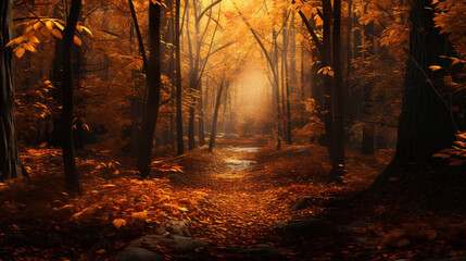 Beautiful scenic autumn landscape for desktop backgrounds, wallpaper etc