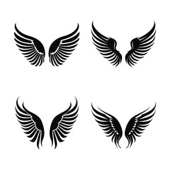 Wings vector set for logo or icon template illustration design