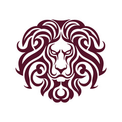 Obraz premium Lion head in celtic symbol flat vector illustration
