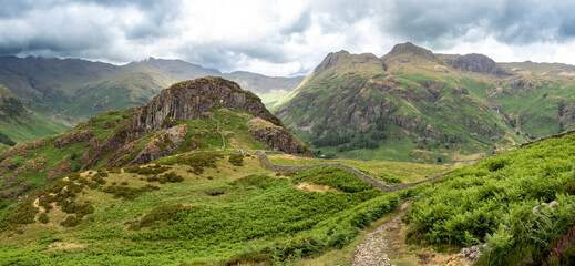 View of Langdale pikes and Side pike, England