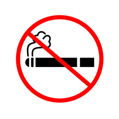 no smoking warning sign on white background