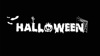 Halloween trick or treat text with pumpkin white background. Vector design for invitation card,Happy Halloween Text Banner, Happy Halloween Text, Lettering, Word, Sketchy Font. Happy Halloween poster