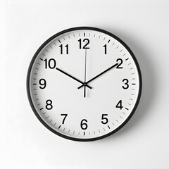 Analog wall clock isolated on white wall