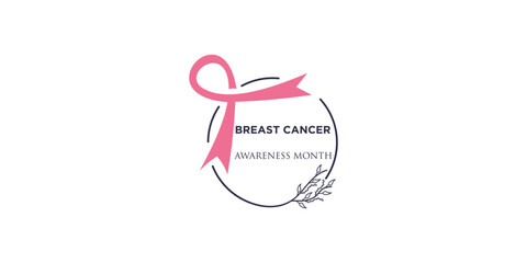 Breast cancer logo element design with creative concept