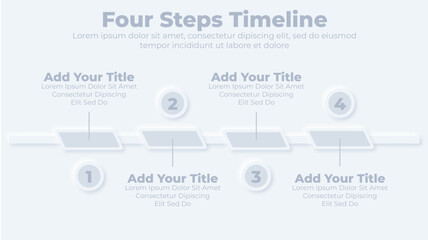 Bar timeline infographics template with 4 steps