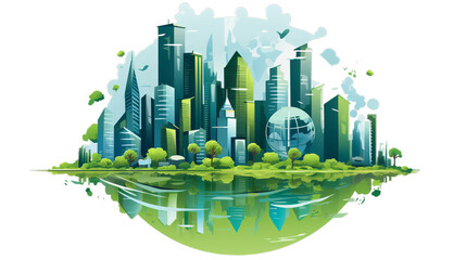 world environment day, green city on earth, globe, earth day, green city, Generative ai - obrazy, fototapety, plakaty
