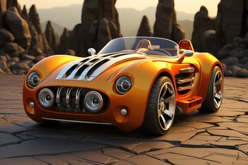 Custom tuned racing car in the style of hot wheels