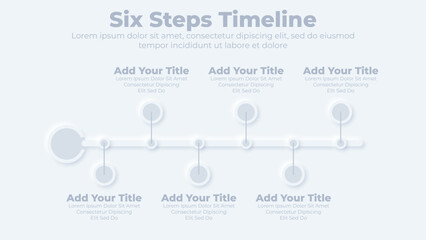 Business infographic template with 6 steps or options for presentation