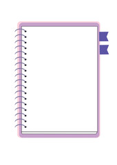 Notebook with pages isolated on white background. Fully editable vector. Reminder paper. Graphic element for your design.
