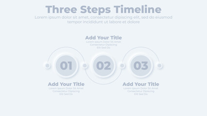 Neumorphic connection timeline steps infographics template design