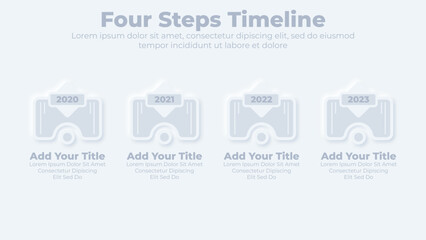 Flat banners for infographic presentation slide with 4 options or steps