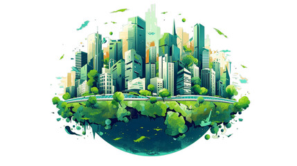 world environment day, green city on earth, globe, earth day, green city, Generative ai