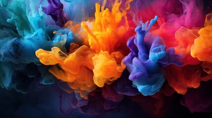Fototapeta premium color splash stock photo and royalty free image, in the style of surreal organic forms, realistic color palette, oil painter, dark colors, installation creator