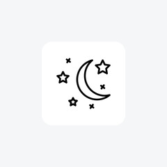 EmbRacing the Christmas Moon and Stars Line Icon