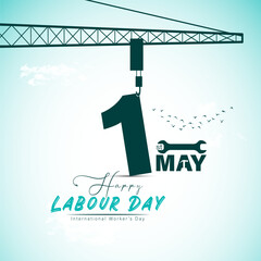 1st of may labour day free vector creative social media post design template 