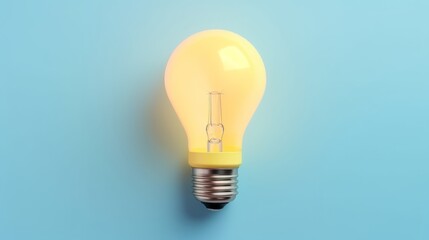 A yellow light bulb on a blue background