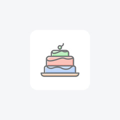 Delicious Yuletide Cake Awesome Lineal Icon