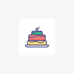 Delicious Yuletide Cake Filled Outline Icon