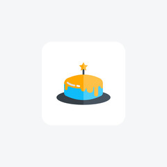 Delectable Christmas Cake Flat Icon