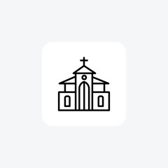 Enchanting Christmas Church Imagery Line Icon