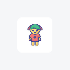 Captivating Christmas Dolls Filled Outline Icon