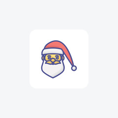 Enchanting Christmas Santa Filled Outline Icon