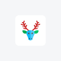 Enchanting Christmas Deer Flat Icon