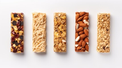 display of various homemade granola bars (Generative AI)