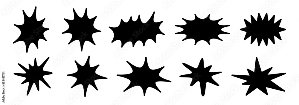 Poster Vector set of minimalist design elements, futuristic shapes and geometric figures and stars - abstract background elements for branding, packaging, prints and social media posts