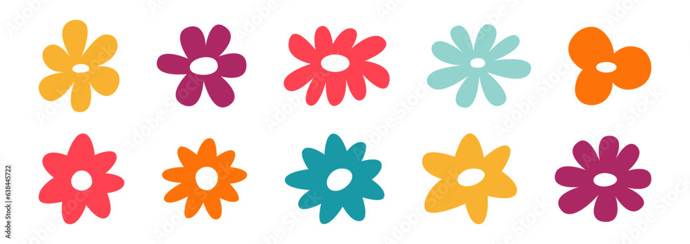 Aufkleber vector set of minimalist design elements, flowers - abstract background elements for branding, packa