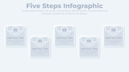 Flat banners for infographic presentation slide with 5 options or steps