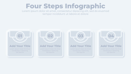 Abstract elements of graph and diagram with 4 steps infographic 