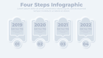 Flowchart infographic with 4 steps or options business template for presentation