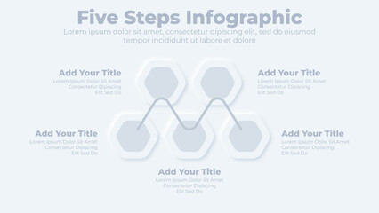 Neumorphic modern business timeline infographic template