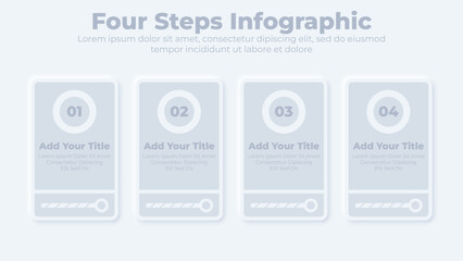 Abstract elements of graph and diagram with 4 steps infographic 