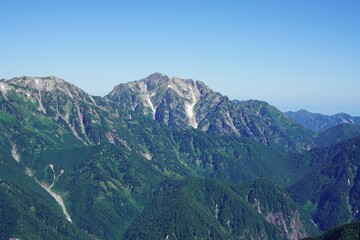 針ノ木岳から望む剱岳
