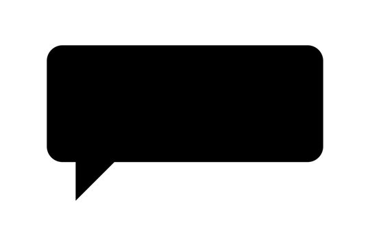 Vector speech bubble. Empty space for text. Black rectangle speech, dialog bubble for comic, book, poster, illustration, etc.