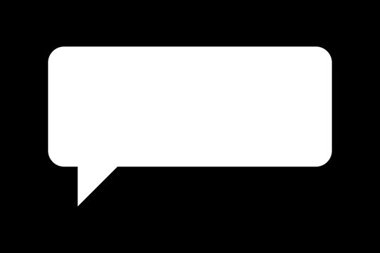 Vector speech bubble. Empty space for text. White rectangle speech, dialog bubble for comic, book, poster, illustration, etc.